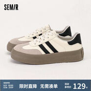 Semir女鞋德訓鞋女春夏透氣百搭休閑運動(dòng)鞋板鞋女SFYM233655 白色 38