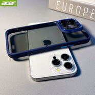 簡(jiǎn)樂(lè )米適用蘋(píng)果16Promax手機殼iPhone15/14全包防摔獨立按鍵13硬殼 【寶藍】精孔高透亞克力硬殼丨金屬獨立按鍵丨防摔5 iPhone 16 Pro Max