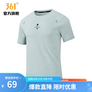 361°361度運動t恤男2024春夏季新款吸濕速干舒適上衣圓領(lǐng)短袖T恤 【男款】水灰藍4107 3XL