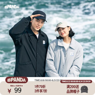熊貓·本（ben.panda）棉服男潮牌翻領(lǐng)寬松休閑秋冬工裝棉衣多穿情侶外套 黑色（A款) XL