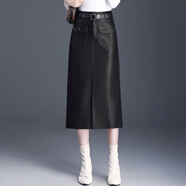 米詩(shī)德（MISHIDE）綿羊皮皮裙海寧真皮皮裙女2025年新款秋冬時(shí)尚綿羊皮短裙高腰顯瘦 黑色【專(zhuān)柜品質(zhì)】 L 28