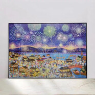 靠森（Kaooseen）貓的天空花夜游2000片專(zhuān)用拼圖框96*68簡(jiǎn)現(xiàn)代簡(jiǎn)約實(shí)木框裝裱  花 窄邊金屬黑色