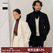 CULTUM【男女同款 純棉燈芯絨】秋冬加厚休閑雙排扣青果領(lǐng)西服套裝男 深藏藍(lán)單西 M (52)