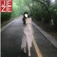 JEZE新款美式韓版設計感純欲風(fēng)性感御姐飛飛袖網(wǎng)紗不規則包臀連衣裙女 性感網(wǎng)紗連衣裙【z】 M 建議90斤-105斤