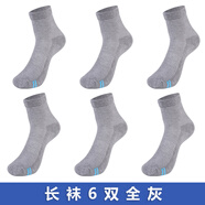 大時代官旗方艦店大防臭襪時代吸汗棉男女全棉抗菌長短襪中筒襪子 襪老師網(wǎng)面薄款長襪6雙全灰35-42 男女通用 均碼
