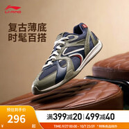 李寧菲林Retro丨2025新款男子潮流時(shí)尚舒適休閑鞋AGLV137 茗茶綠/深海軍藍(lán)-11 39
