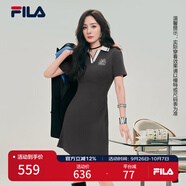 FILA 楊冪同款連衣裙|斐樂(lè )官方女裝2025夏季新款時(shí)尚涼感針織連衣裙 星艦灰-GY S 160/80A/S