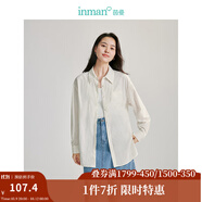茵曼（INMAN）法式碎花高級感2025夏女新款休閑中長吊帶連衣裙子 防曬襯衫-奶油白 -18424160 L