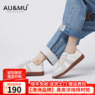 AU&MU德訓(xùn)鞋輕便運動休閑鞋百搭經(jīng)典小白鞋透氣板鞋平底大碼情侶男女鞋 DX001灰色【男女款】 40