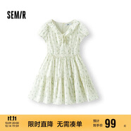 森馬（Semir）連衣裙女荷葉邊V領溫柔少女感2025夏季碎花裙小清新109325114010