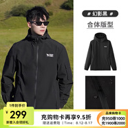 駱駝單層夾克外套男防潑水防風(fēng)出游連帽戶外登山服外套女 M13CA6V062A，幻影黑 ，男女同款 2XL