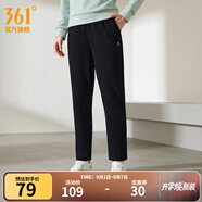 361°運(yùn)動(dòng)褲男春秋季新款舒適直筒針織長(zhǎng)褲修身絨衛(wèi)褲御寒保暖 【加絨女】超級(jí)黑【4701D】 M