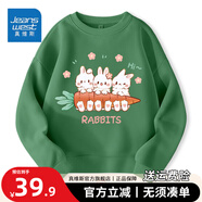 真維斯兒童衛(wèi)衣女童2025秋季新款薄款舒適套頭衫中大童洋氣可愛百搭秋裝 【純棉衛(wèi)衣】草綠（抱蘿卜） 150