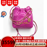 香奈兒（Chanel）女包22 手袋金屬質(zhì)感小牛皮20 × 19 × 6 cm單肩包奢侈品潮牌 紫色AS3980 B08037 NQ338