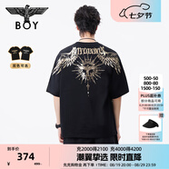 BOY LONDON【暗黑羅盤】夏情侶款短袖權(quán)杖印花炸街潮牌T恤N01906 黑印金N01906 經(jīng)典升級(jí)款 L