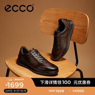 愛步（ECCO）商務(wù)皮鞋 男士休閑皮鞋男鞋牛皮鞋子正裝鞋婚鞋 雅仕207124 可可棕20712401482 40