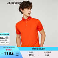 金林德伯格（J.Lindeberg）商場同款夏季新款休閑短袖POLO衫翻領(lǐng)T恤男進(jìn)口 橘色L2B S