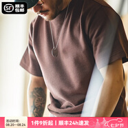馬登工裝華夫格重磅t恤男美式復(fù)古老錢風正肩半袖衫男款夏季男士短袖 咖啡色 【透氣/2025新款潮牌】 M (170) 【順豐24h速發(fā)】