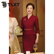 TLXT國際一線(xiàn)品牌喜婆婆旗袍中年媽媽婚宴裝2025新款禮服高端氣質(zhì)結婚 SJX-230802 七分袖 M