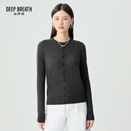 深呼吸DEEP BREATH女裝可機洗純羊毛針織開衫女A400732 深灰 【1-3碼預(yù)售10.22發(fā)】 M (3)