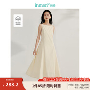 茵曼（INMAN）章若楠同款歐若風(fēng)法式吊帶連衣裙2025夏季新品女裝淡鵝黃色裙子 淺杏色(一字領(lǐng)) W18518262 M