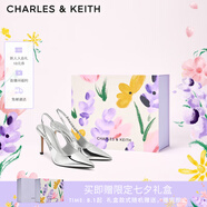 CHARLES&KEITH質(zhì)感鏈條尖頭高跟涼鞋子女鞋生日禮物七夕禮物送女友CK1-60280377 Silver銀色 41 (260)