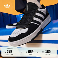 adidas「面包鞋」COURTIC經(jīng)典運動板鞋男女阿迪達斯官方三葉草 白/黑   42