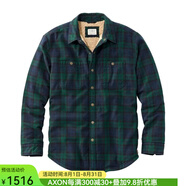 L.L.Bean 賓恩男士格紋襯衫羊羔絨襯里蘇格蘭 秋冬保暖 夏爾巴棉TA505647 Black Watch M 美碼偏大 適合胸圍107-112cm