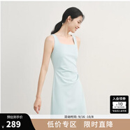 orangedesire明星款薄荷曼波氣質(zhì)方領(lǐng)連衣裙2024夏季新款肯豆風(fēng)長裙 冰河綠 M