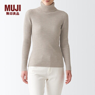 無(wú)印良品 MUJI 女式 寬羅紋 可水洗 高領(lǐng)毛衣 長(zhǎng)袖針織衫女款春秋BAA04A1A 燕麥色 M(160/84A)