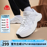 KAPPA卡帕男女鞋老爹鞋女2025夏季新款鞋子女款休閑運動(dòng)鞋輕便軟底跑鞋 白/鯊魚(yú)灰【秋冬保暖】 35