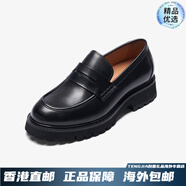 萊爾斯丹（le saunda）萊福家族2025夏新款圓頭低幫真皮樂(lè)福男士皮鞋6MM66001 黑色 BKL 38