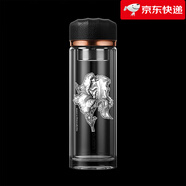 雷德夫（LEIDFOR）G1【花卉主題】雙層玻璃杯女士杯子水杯 玫瑰金鳶尾花400ml