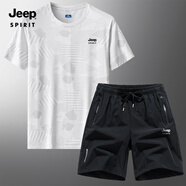 JEEP SPIRITJEEP吉普T恤男士休閑 8902白色+黑色61621 XL