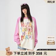 LALABOBO【陳丹妮同款】長袖T恤純棉多巴胺原創(chuàng)寬松可愛薄衛(wèi)衣LBEA-WSDT17 粉紅色 S