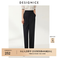迪賽尼斯（DESIGNICE）商場同款2024夏季新款通勤風黑色百搭鉛筆褲薄款休閑褲女 曜石黑 M