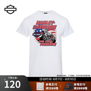 哈雷戴維森城市T恤系列 美式復(fù)古摩托車男士圓領(lǐng)短袖 休閑透氣 白色 S