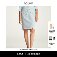 Laurèl春秋進(jìn)口三醋酸開(kāi)叉修身職業(yè)套裝半身裙 LWD323Q60100 淺瓷藍 XS 155/62A