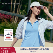 TOMMY HILFIGER【修身顯瘦】25夏季女裝珠地網(wǎng)眼氣質(zhì)純色微彈POLO裙連衣裙 【活力修身】藍色C1Z M