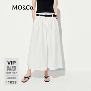 MO&Co.半身裙夏UPF50+防曬A字裙附腰帶MBE2SKTT02戶外穿搭 本白色 M