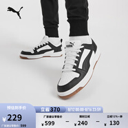 彪馬（PUMA）經(jīng)典復(fù)古熊貓配色百搭休閑板鞋男女同款REBOUND 369866 白-黑色-16 38.5