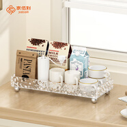 家佰利瀝水杯架收納置物架茶杯玻璃杯托盤(pán)放杯子架輕奢家用客廳 亞克力托盤(pán)【小號透明款】