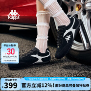 KAPPAWing卡帕賽車(chē)鞋德訓鞋女2025夏季新款休閑跑鞋潮流復古運動(dòng)板鞋子 黑色/冬日白 43