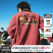 MEDMx假面騎士雙騎15周年風(fēng)之傳說(shuō)底特律夾克男美式短款外套春秋 紅色-雙騎15周年 XL