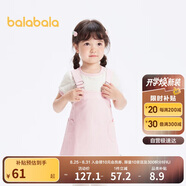 巴拉巴拉童裝女童短袖套裝2024背帶裙夏裝兒童連衣裙純棉條紋208224119001