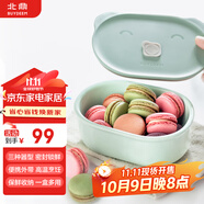 北鼎陶瓷豬豬飯盒便攜保鮮盒上班族學(xué)生帶飯餐盒蒸鍋烤箱15cm淺衫綠