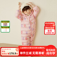 迷你巴拉巴拉兒童羽絨服寶寶輕暖連體衣男女童外出爬服 【新色】紅白色調(diào)00361 100