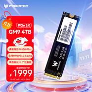 宏碁掠奪者（PREDATOR）4TB SSD固態(tài)硬盤 M.2接口(NVMe協(xié)議) GM9系列 NVMe PCIe 5.0讀速14500MB/s AI電腦存儲配件