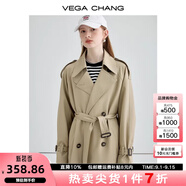 VEGA CHANG風衣女中長款2025秋季知識分子大衣小個子英倫風外套 摩卡棕 M
