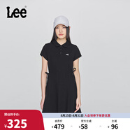 Lee25新品修身版翻領(lǐng)黑色女短袖polo連衣裙顯瘦休閑LWT009861205